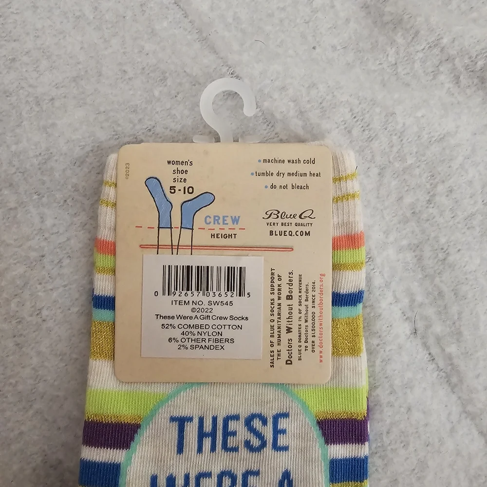 Blue Q These Were A Gift Novelty Women's Crew Socks